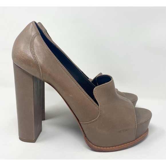 Elizabeth & James Leather Tan Mae Platform Heels - Picture 3 of 6